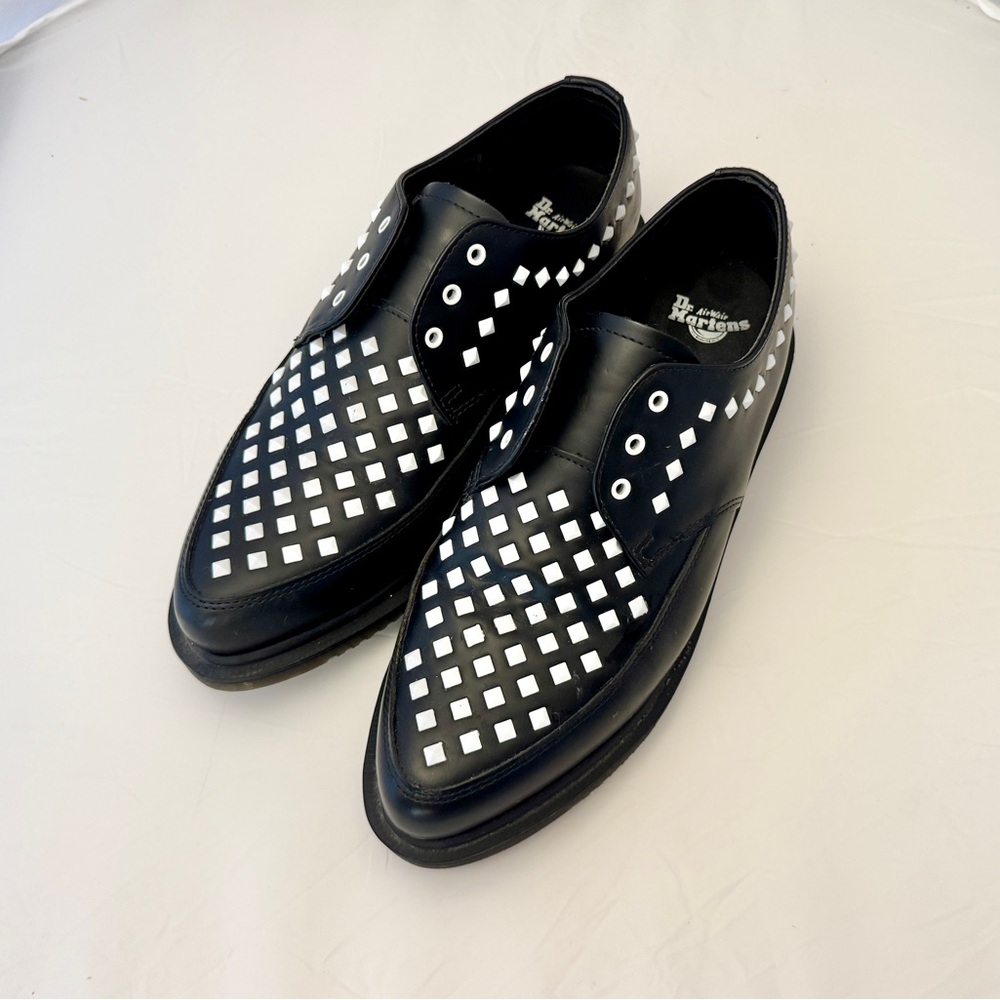 Dr. Martens Willis Black and White Studded Oxford Loafers